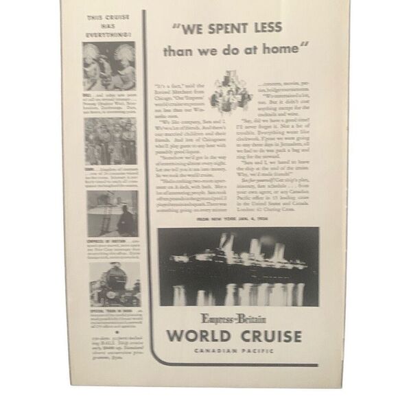 Vintage 1932 Canadian Pacific Empress of Berlin World Cruise Ad Advertisement - Picture 3 of 4